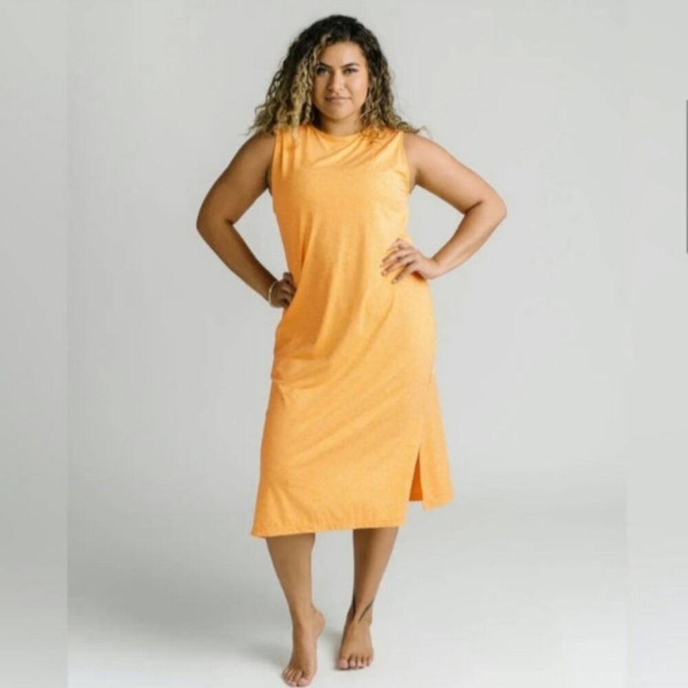 ZYIA Malibu Downtime Dress Citrus Size Large • Maxi Casual Travel Lounge Outfit